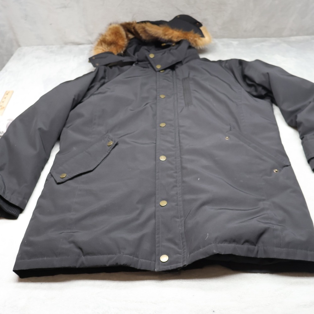 Pendleton Down Jacket Mens Large Black Wool Blend Liner Insulated Winter Parka